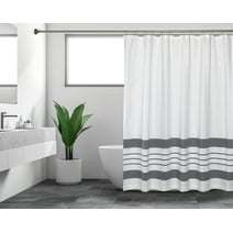 Lush Decor Stripe Yarn Dyed Tassel Fringe Woven Cotton Shower Curtain ...