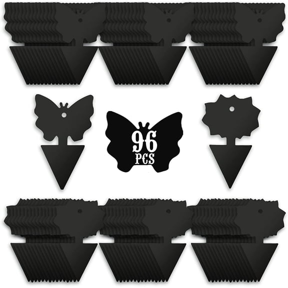 Sticky Traps Gnat Killer Fruit Fly Traps Non-Toxic and Odorless Fungus Gnat Traps Insect Traps Black Sticky Trap for Indoor and Outdoor Plants96Pcs Black