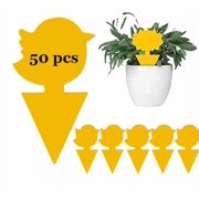 Sticky Traps Plant Trap for Fungus Gnat, Fruit Fly Traps for Mosquito and Bug Indoor & Outdoor, Pest Insect Catcher Killer 50 Pack(Chicken)