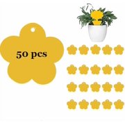 Sticky Traps Plant Trap for Fungus Gnat, Fruit Fly Traps for Mosquito and Bug Indoor & Outdoor, Pest Insect Catcher Killer 50 Pack(Flowers)