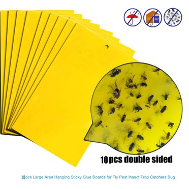Gideal 20-Pack Dual-Sided Yellow Sticky Traps For Flying Plant Insect Such As Fungus Gnats Whiteflies Aphids Leafminersthrips 6x8 Inches Included 20pcs Twist Ties