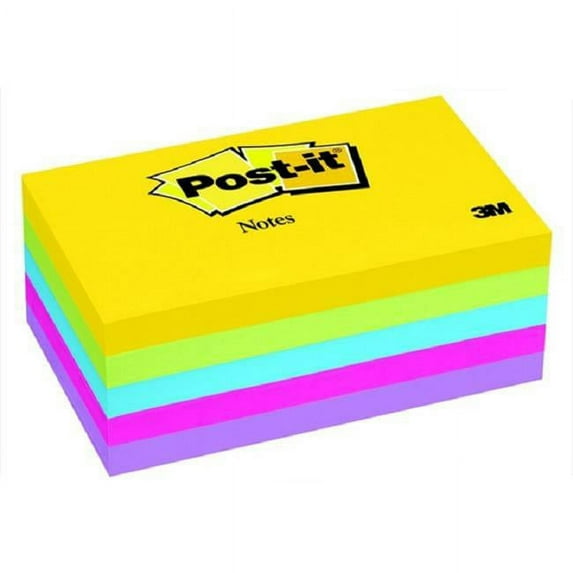 Sticky note 023178 Original Notepad, 3 x 5 In. - Assorted Ultra Colors, 100 Sheets Per Pad, Pack Of 5