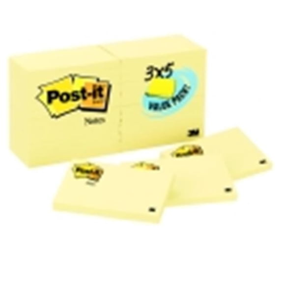 Sticky note Notes 3 x 5 In. Canary Yellow 24 Pad Value Pack