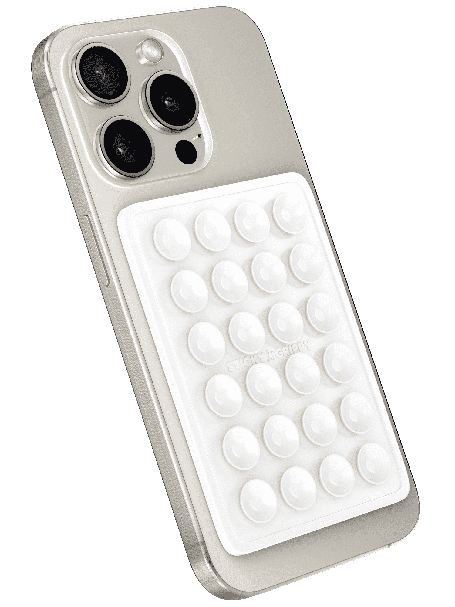 StickyGrippy Suction Mount for Phones, Hands-Free Mirror Holder with  Silicone Grip, Compatible with iPhone & Android, White