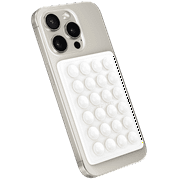 StickyGrippy Suction Mount for Phones, Hands-Free Mirror Holder with Silicone Grip, Compatible with iPhone & Android, White