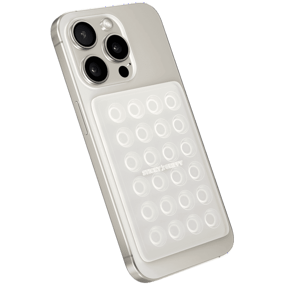 StickyGrippy Suction Mount for Phones, Hands-Free Mirror Holder with Silicone Grip, Compatible with iPhone & Android, Translucent