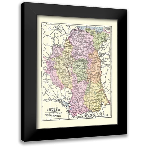 Stieler 12x14 Black Modern Framed Museum Art Print Titled - Argentina Chile - Stieler 1885