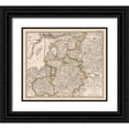 thumbnail image 1 of Stieler 13x12 Black Ornate Wood Framed with Double Matting Museum Art Print Titled - Western Russia - Stieler 1834, 1 of 4