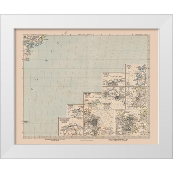 Stieler 14x12 White Modern Wood Framed Museum Art Print Titled - Rio de la Plata Argentina Uruguay South America