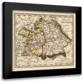 thumbnail image 1 of Stieler 16x15 Black Modern Framed Museum Art Print Titled - Southwest Germany - Stieler 1852, 1 of 5