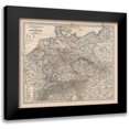 thumbnail image 1 of Stieler 23x20 Black Modern Framed Museum Art Print Titled - Overview Germany - Stieler 1885, 1 of 5