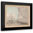 thumbnail image 1 of Stieler 23x20 Black Modern Framed Museum Art Print Titled - Southwestern France - Stieler 1885, 1 of 5