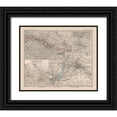 thumbnail image 1 of Stieler 23x20 Black Ornate Wood Framed with Double Matting Museum Art Print Titled - Silesia Germany - Stieler 1885, 1 of 4