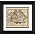 thumbnail image 1 of Stieler 29x26 Black Ornate Wood Framed with Double Matting Museum Art Print Titled - Southwest Germany - Stieler 1852, 1 of 4