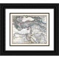 thumbnail image 1 of Stieler 31x26 Black Ornate Wood Framed with Double Matting Museum Art Print Titled - Eastern Mediterranean Sea North Africa, 1 of 4