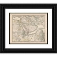 thumbnail image 1 of Stieler 31x26 Black Ornate Wood Framed with Double Matting Museum Art Print Titled - North East Africa Arabia - Stieler  1885, 1 of 4