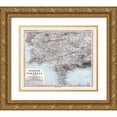 thumbnail image 1 of Stieler 31x26 Gold Ornate Wood Framed with Double Matting Museum Art Print Titled - Southwest Spain Portugal - Stieler 1885, 1 of 4