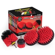 Drillbrush Patio & Garden Stiff Red Drill Brush 4 Piece R-S-542O-QC-DB