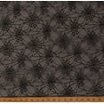 thumbnail image 1 of Stiff Lace Spiderwebs Spiders Black Lace Fabric by the Yard (D170.58), 1 of 1