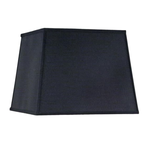 Stiffel ST1 12 x 15 x 12 in. Black Shadow Hardback Tapered Square Lamp Shade with Nickel Top Ring