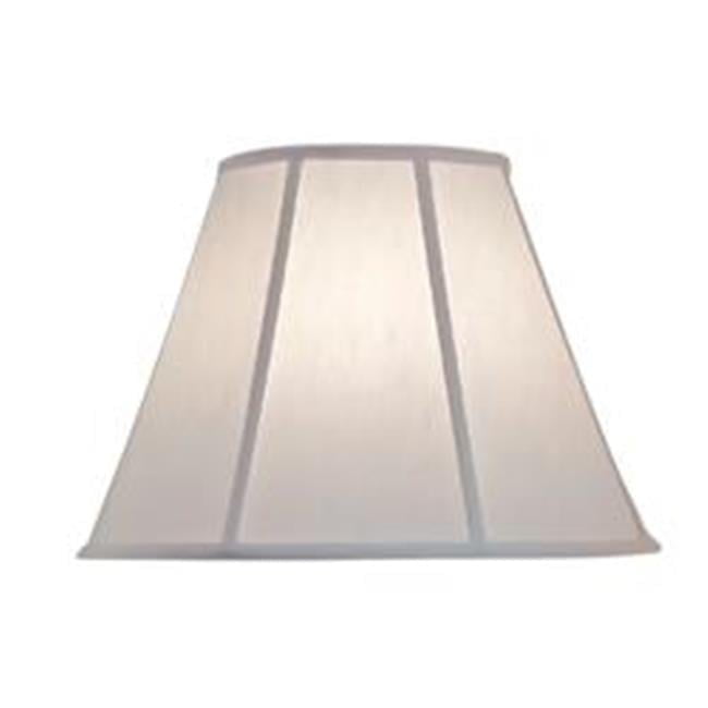 Off-White Polyester Empire Lamp Shade with Brass Finish