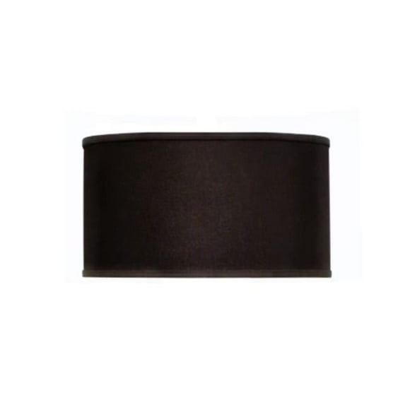 Stiffel ST186 17 x 17 x 9 in. Black Shadow Hardback Drum Lamp Shade with Nickel Top Ring