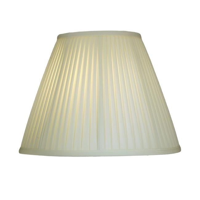 Ivory Pleated Polyester Empire Lamp Shade with Brass Ring, 16 x 12 in.