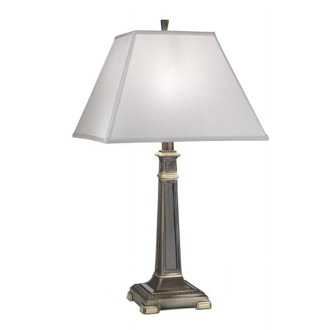 Roman Bronze Adjustable Table Lamp with Satin Shade