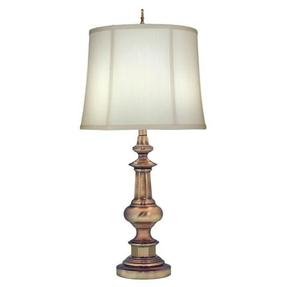 Stiffel TL-N6561-AB 33 in. Antique Brass Table Lamp with Ivory Shadow Shade, 13 x 15 x 12 in.