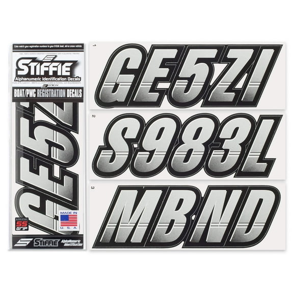 Stiffie Techtron Black Alpha-Numeric Registration Decals (146 Count)