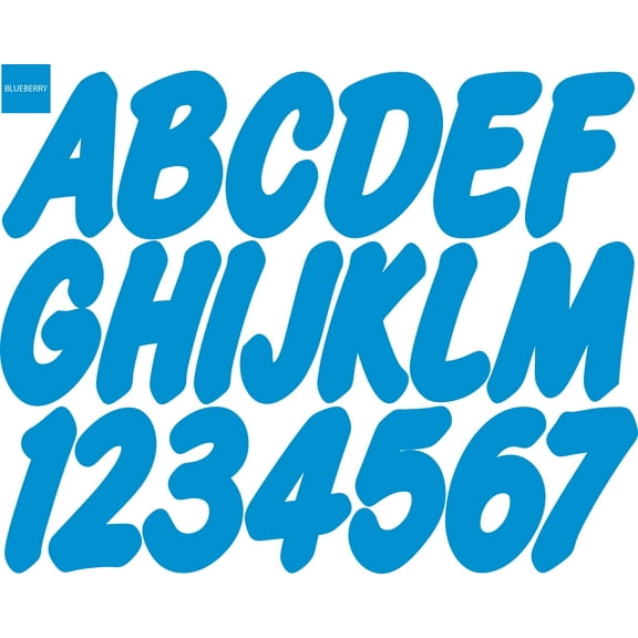 Stiffie Whip-One Blueberry Super Sticky 3" Alpha Numeric Registration Identification Numbers Stickers Decals for Sea-Doo Spark, Inflatable Boats, Ribs, Hypalon/PVC, PWC and Boats
