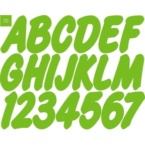 Stiffie Whip-One Team Green Super Sticky 3" Alpha Numeric Registration Identification Numbers Stickers Decals for Sea-Doo Spark, Inflatable Boats, Ribs, Hypalon/PVC, PWC and Boats