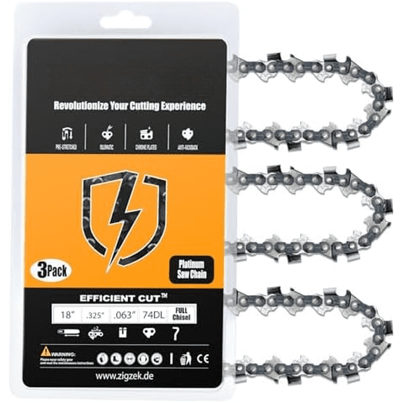 Stihl Chainsaw Chain 18 Inch .325" Pitch .063" Gauge 74 Drive Links- 26RS 74 Fits Stihl MS271 Farm Boss, MS291, MS311 and More- 36390050074, V74 (3 Chains)$$Tools