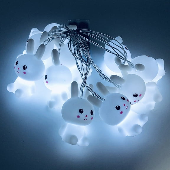 Stijggn 10 Easter Outdoor String Lights Easter Decorations LED Egg Lights Easter Bunny Lights, Battery Operated Easter String Lights for Indoor Garden Patio Home Birthday Carnival Decor