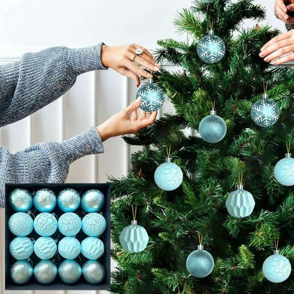 Stijggn 18pcs Christmas Balls Christmas Tree Ornaments Decorative Hanging Baubles, Shatterproof Plastic Decorations for Xmas Trees Holiday Party Decor