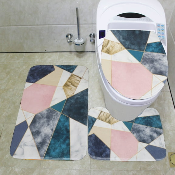 Stijggn 3pcs Halloween Bath Mat Halloween Mat Gothic Halloween Rug,Washable Non-Slip Goth Bath Mat for Front Door, Living Room, Bedroom, K-ids' Room