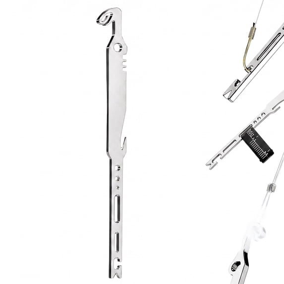 Stijggn 6-in-1 Stainless Steel Fishing Multi Tool Hook Remover and Knot Tyer, Fish Hook Remover Tool, Fishhook Disconnect Removal Tool for Fishing, 1PC