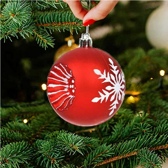 Stijggn 6pcs Christmas Ornaments Balls Christmas Decorations Colorful Variety Shatterproof Ornaments with Hanging Loops for Garden, Backyard, Holiday, Wedding, Party Decorations
