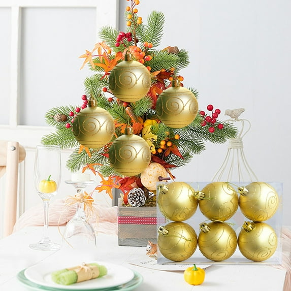 Stijggn 6pcs Christmas Ornaments Balls Christmas Outdoor Decorations Colorful Variety Shatterproof Ornaments with Hanging Loops for Family Holiday Wedding Party Xmas Tree Hanging Decoration