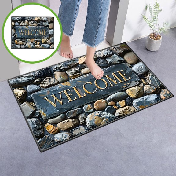 Stijggn Bathroom Rugs, Soft Absorbent Microfiber Bath Mats With Rubber Backing Offer Quick Dry Non-Slip Stability for Home Bathroom Accessories Shower Enclosure Tub Surround And Easy Dry Use