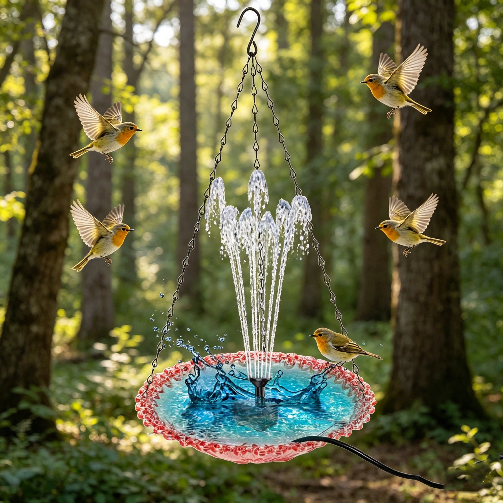 Stijggn Bird Feeders Solar Powered Outdoor Water Fountain Bird Bath with Flowing Water Perfect for Backyard Decor, Patio Decoration, Garden Parties and Outdoor Relaxation