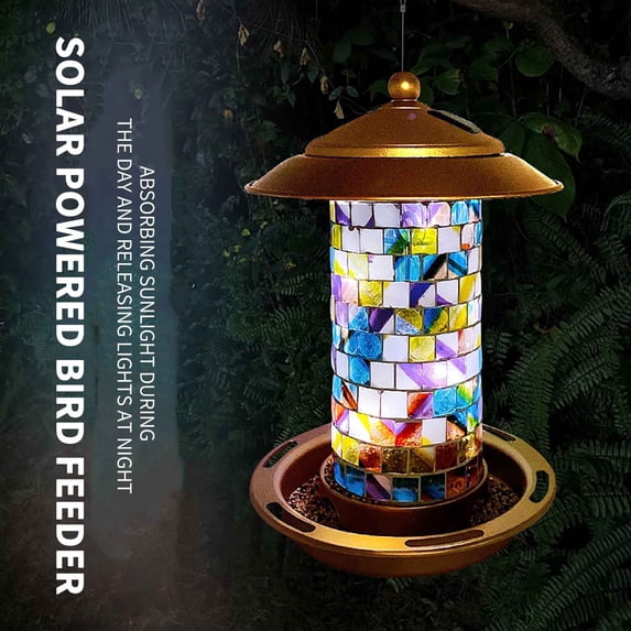 Stijggn Bird Feeders for Outdoors Solar Powered Hummingbird Feeder with LED Light for Outside Hanging, Gift Ideas