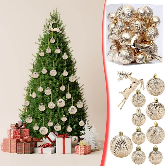 Stijggn Christmas Ball Ornaments for Tree set Christmas Tree Ornaments Glittering Hanging Bulbs Pendants for Christmas Tree Decorations