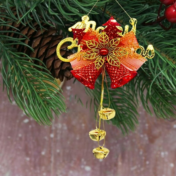 Stijggn Christmas Bell Hanging Ornaments Christmas Ornaments Vintage Jingle Bell Ornaments for Christmas Wreaths,Tree and Door Decor