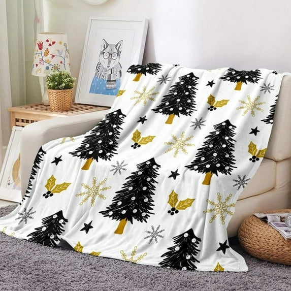 Stijggn Christmas Blankets Decorative Blankets,Cozy Warm Lightweight Farmhouse Blankets for Couch Bed Decoration, Fuzzy Warm Winter