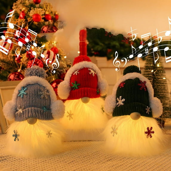 Stijggn Christmas Doll Decorations with Light Christmas Gifts for Kids Holiday Home Decor for Wreath, Shelf, Table, Window, Fireplace, Porch, Entryway, Indoor, Outdoor, Living Room, Holiday Display