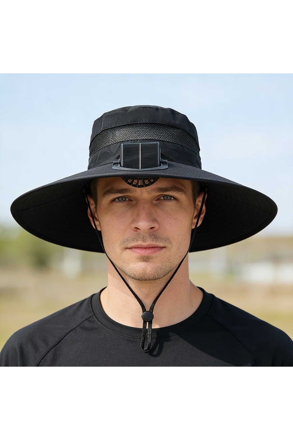Cooling! Father Day Gifts Sun Hat, Hat for Men Women, Sun Protection Breathable Wide Brim Summer Hat with Cooling Fan, Cooling Fans that Blow Cold Air, Fishing Camping Beach Hats