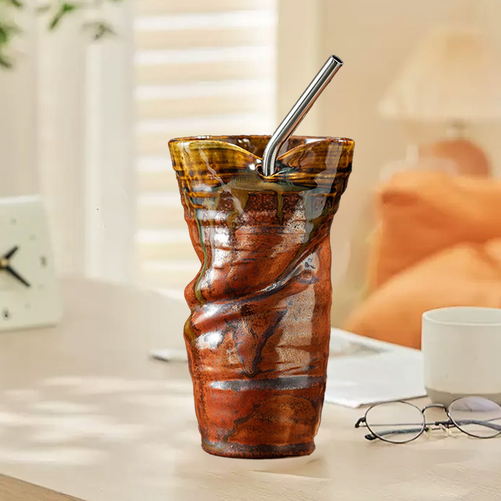 Stijggn Cup with Straw Leak-Proof Screw-On Lid with Straw Made of Durable Plastic and Silicone Great for Travel, Dishwasher Safe