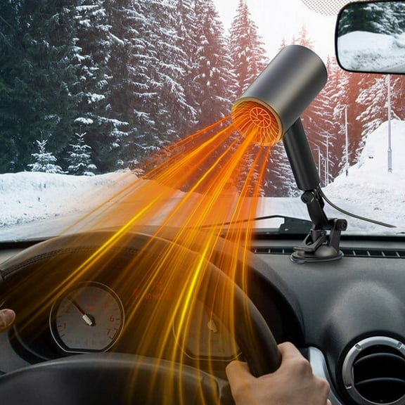 Stijggn Desktop Heater New Home Gift Ideas 12V 150W Portable Windshield Defogger and Defroster, 2 in1 Fast Car Heater Defroster, Plug in Automobile Windscreen Fan with Suction Holder for All Cars