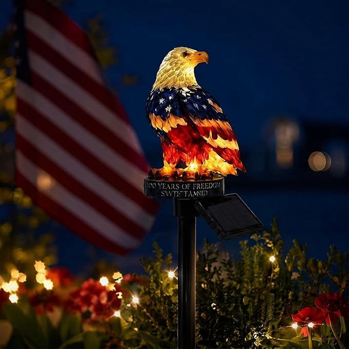 Stijggn Eagle Solar Garden Light, America 250th Anniversary Solar